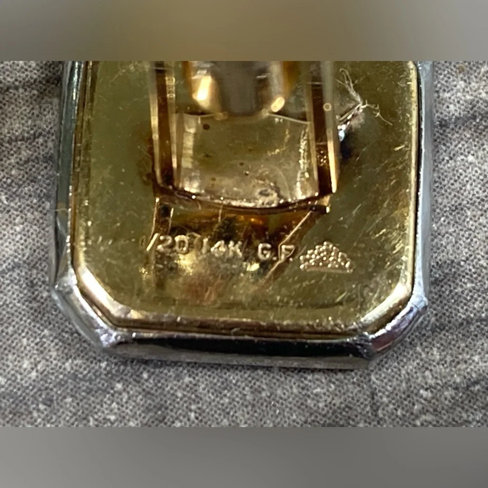 Vintage Abalone 1/20 14K Gold Filled Cuff Links Signed Correct